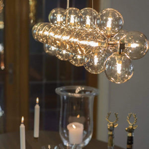 Interior Pendant Splendor Bar Pendant - Rose Gold & Amber Glass