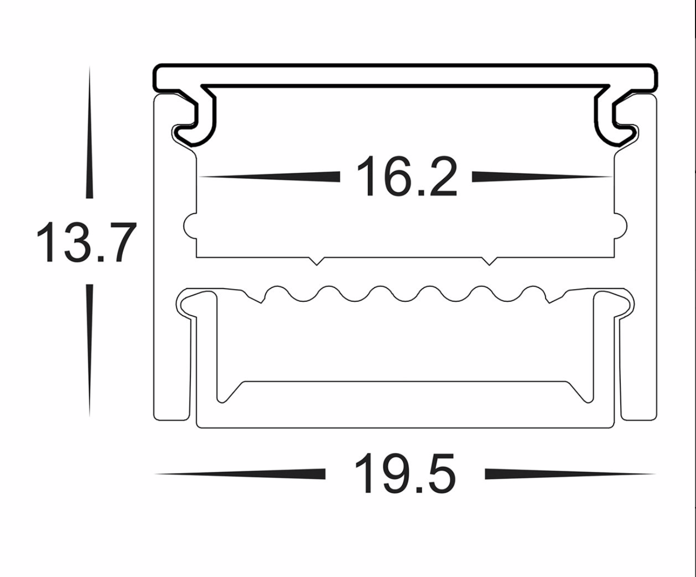 Profiles Surface Mounted Profile - Deep Square - HV9693-1922 lighting shops lighting stores LED lights  lighting designer