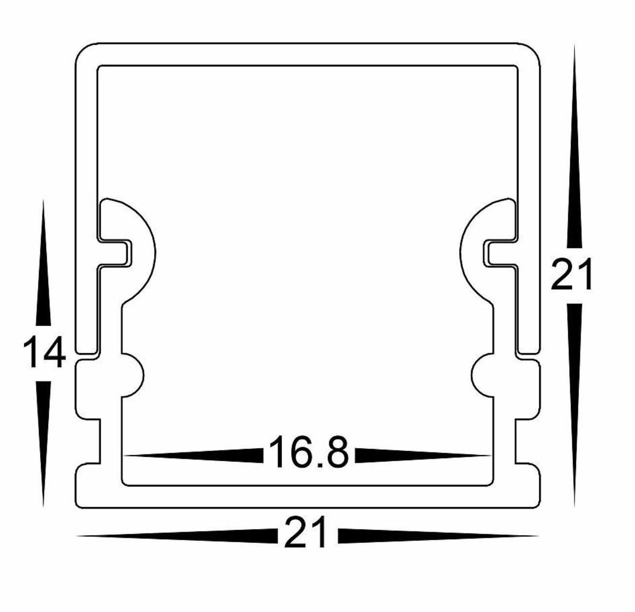 Profiles Surface Mounted Profile - Deep Square - HV9693-2114 lighting shops lighting stores LED lights  lighting designer