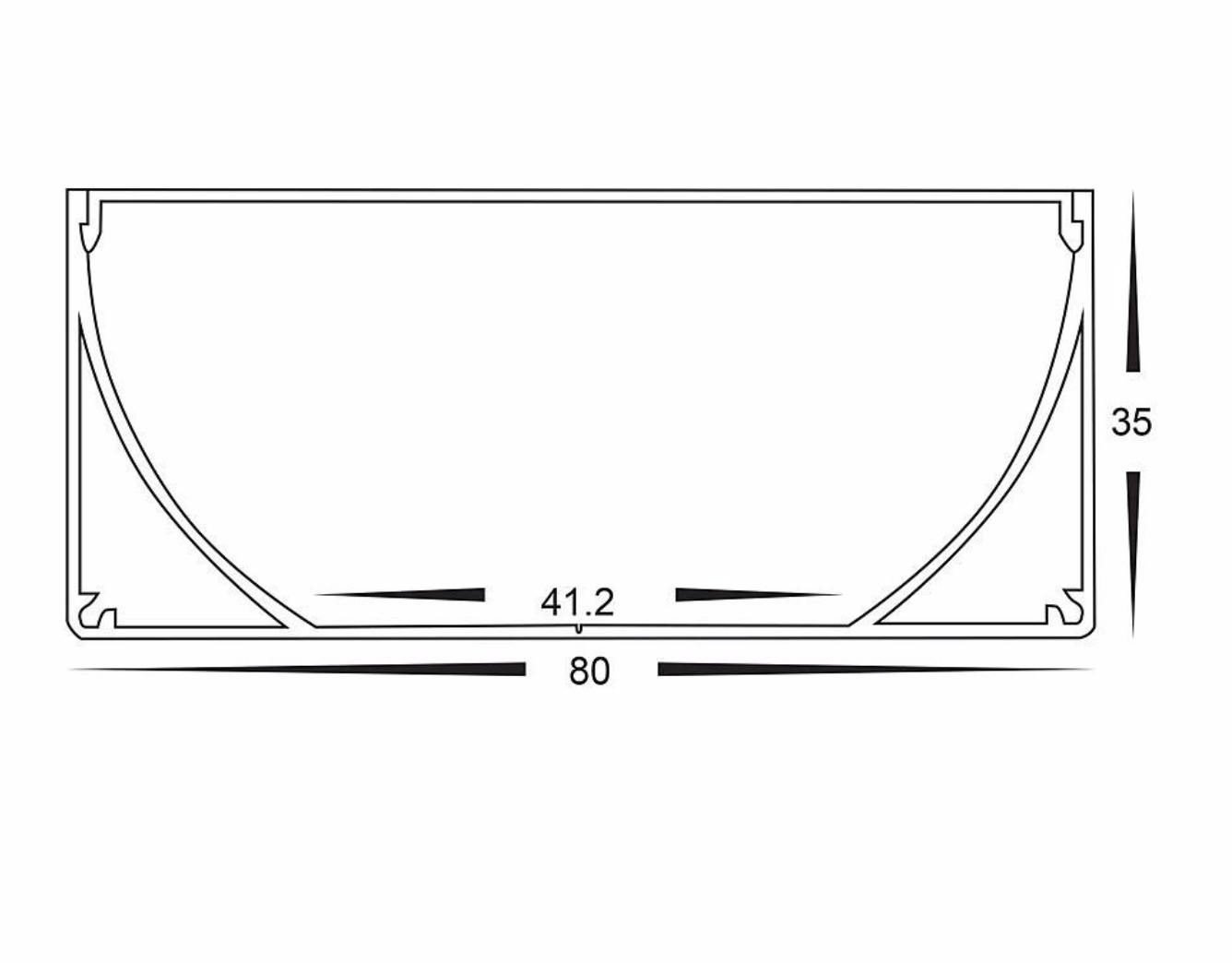 Profiles Surface Mounted Profile - Large Deep Square - HV9693-8035 lighting shops lighting stores LED lights  lighting designer