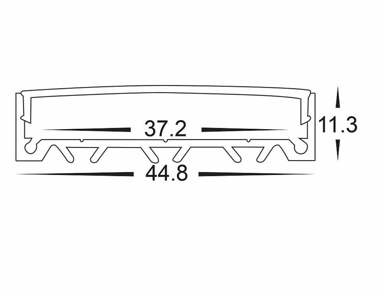 Profiles Surface Mounted Profile - Large Shallow Square - HV9693-4511 lighting shops lighting stores LED lights  lighting designer