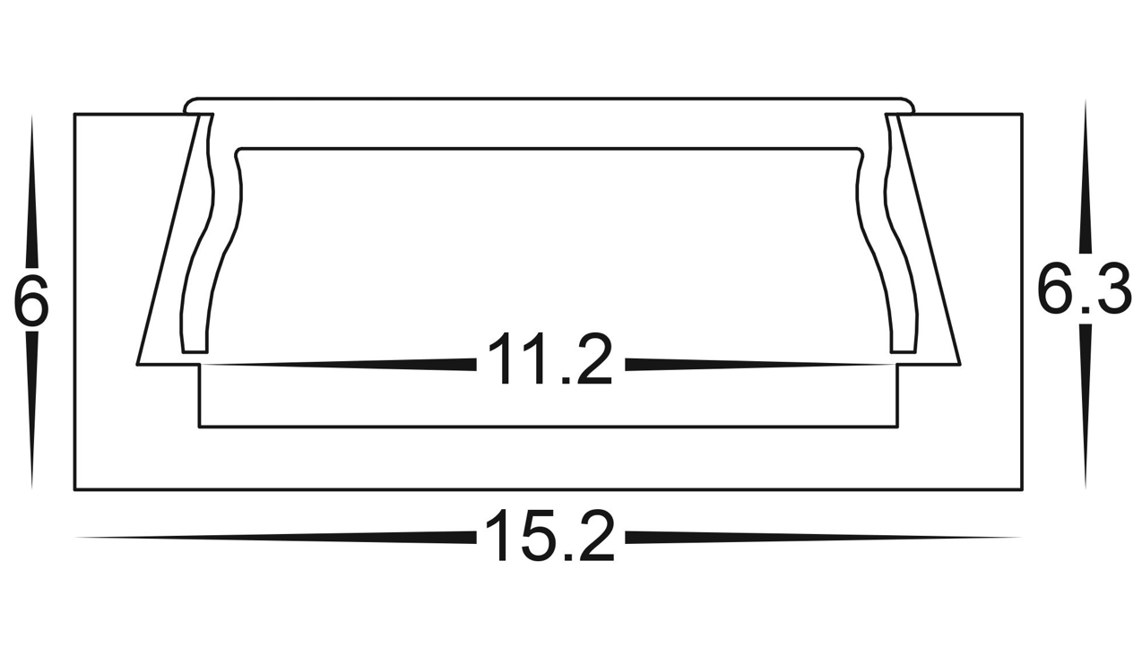 Profiles Surface Mounted Profile - Shallow Square - HV9693-1506 lighting shops lighting stores LED lights  lighting designer