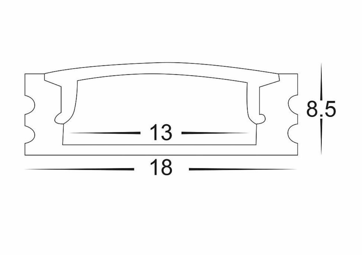 Profiles Surface Mounted Profile - Shallow Square - HV9693-1707 lighting shops lighting stores LED lights  lighting designer