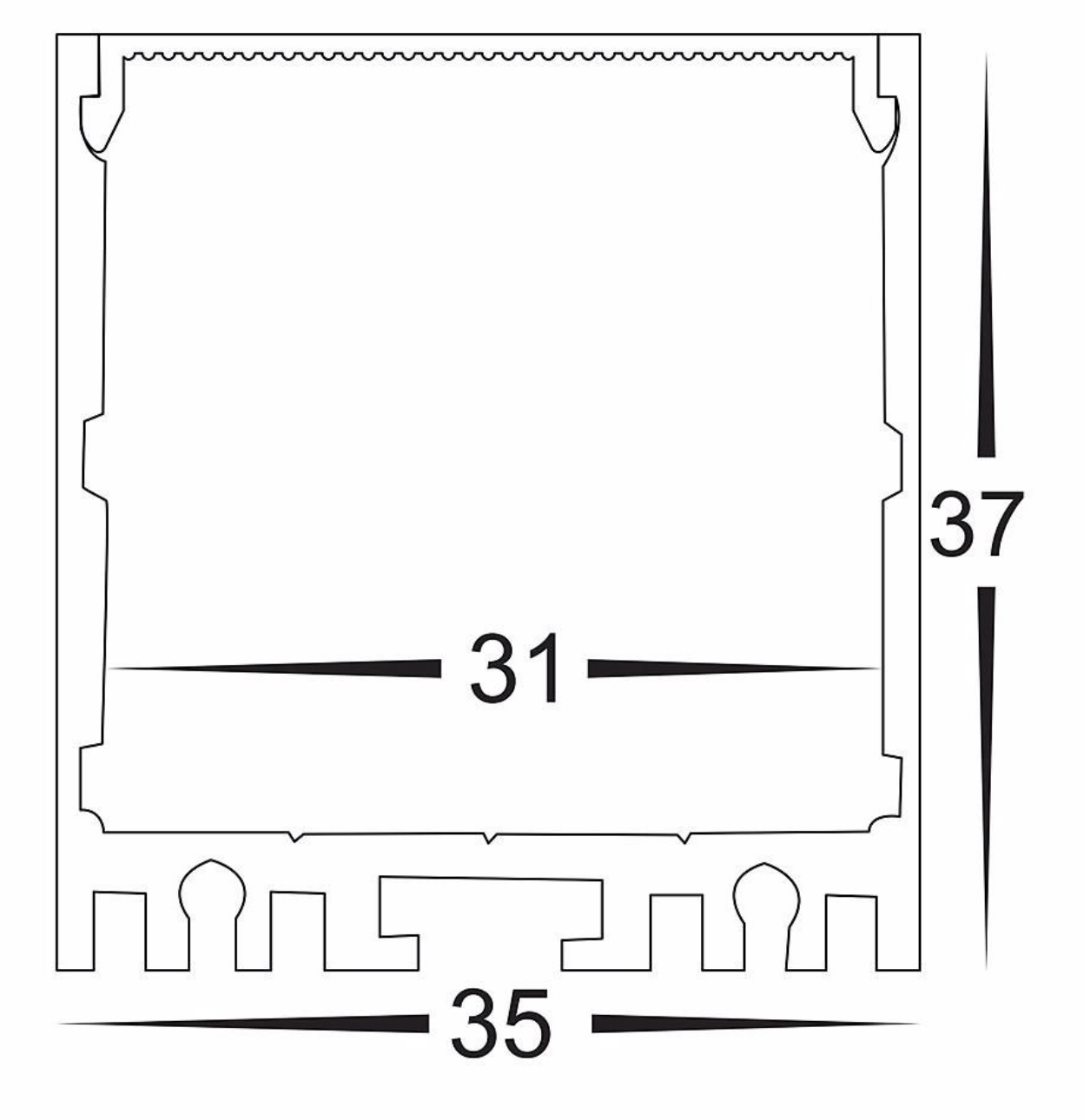 Profiles Suspended Profile - Deep Square - HV9693-3537 lighting shops lighting stores LED lights  lighting designer
