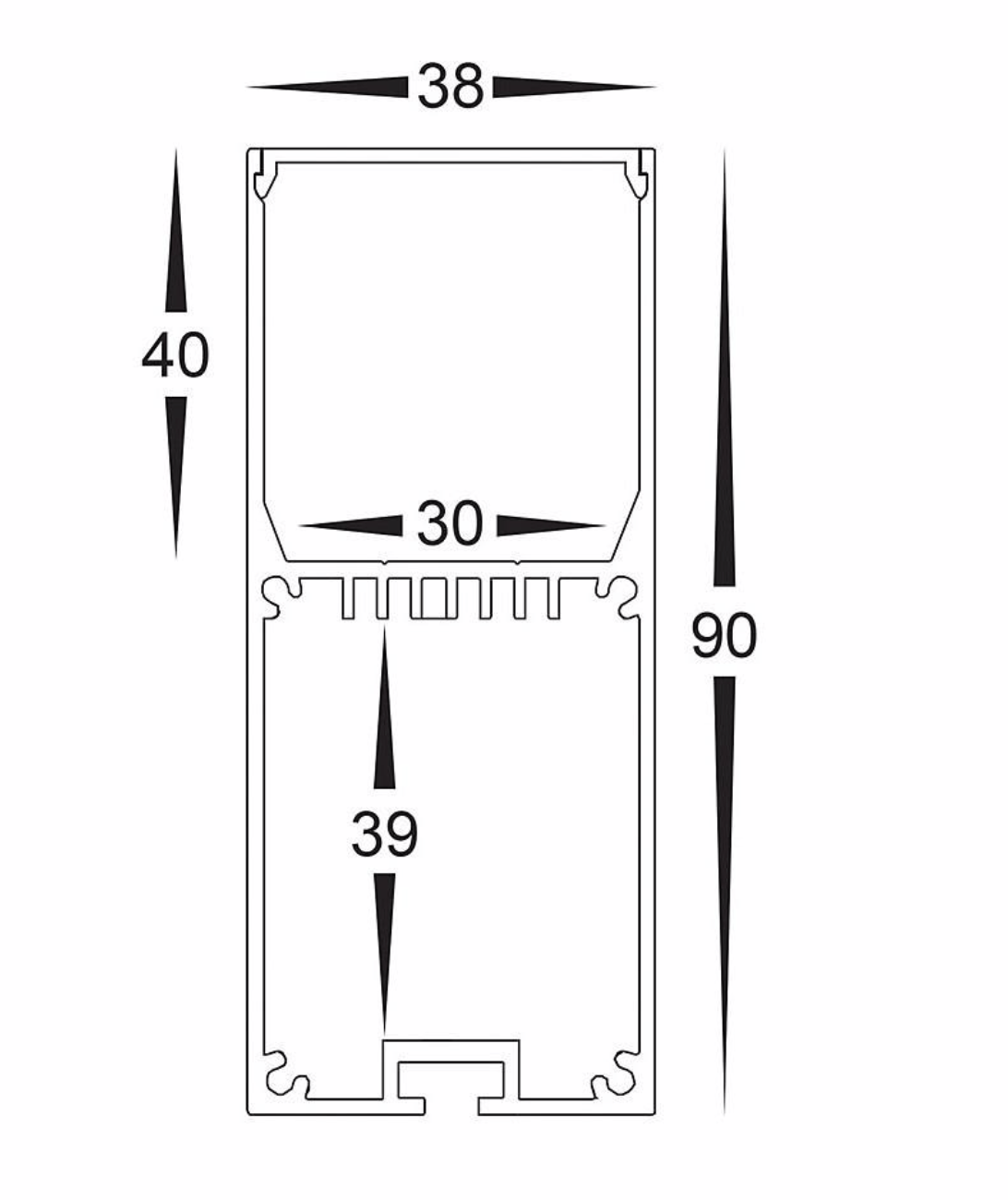 Profiles Suspended Profile - Square - HV9693-3890 lighting shops lighting stores LED lights  lighting designer